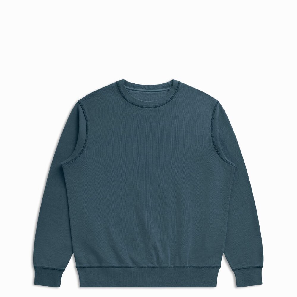 Unisex Organic Cotton Crewneck Sweatshirt Seaside Blue NWT Small